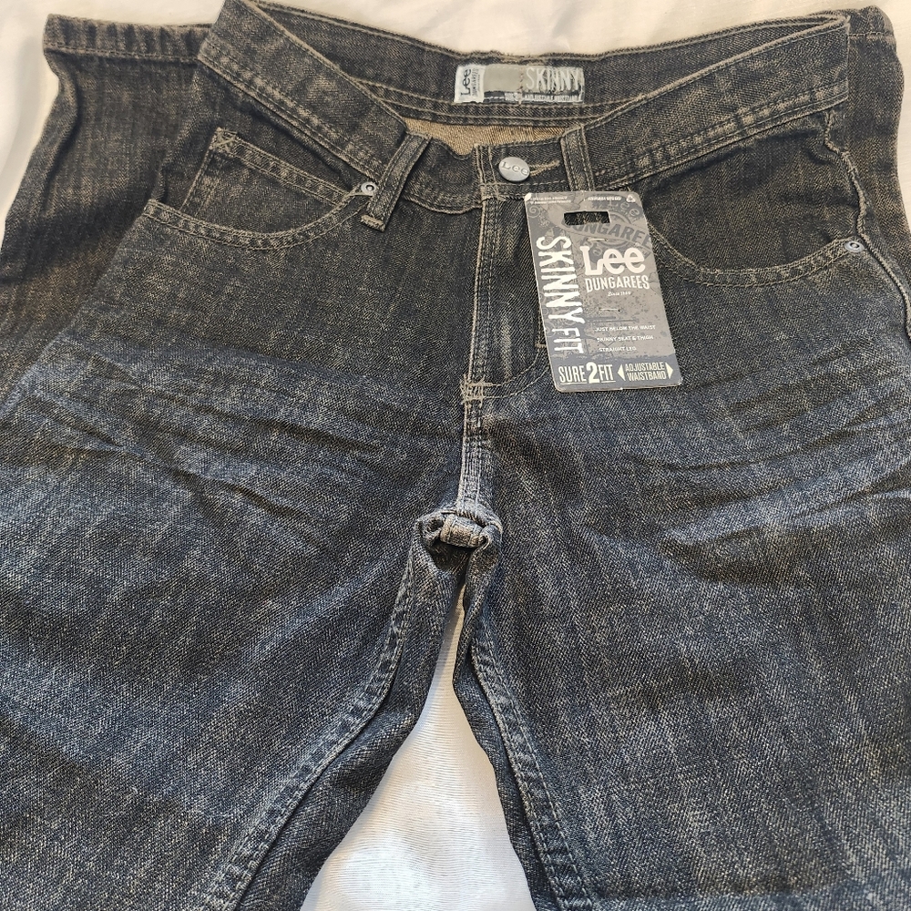 Lee Boy's Black Skinny Jeans With Adjustable Waist